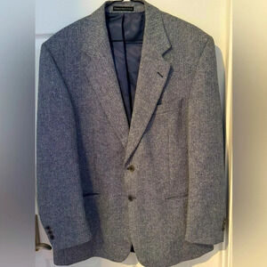 Hyde Park Wool tweed British gray tweed office blazer prom boho wedding rare 46R